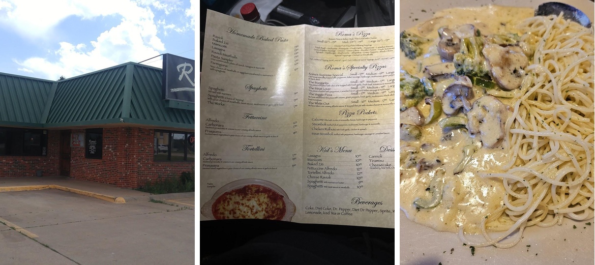 Roma's Restaurant Menu