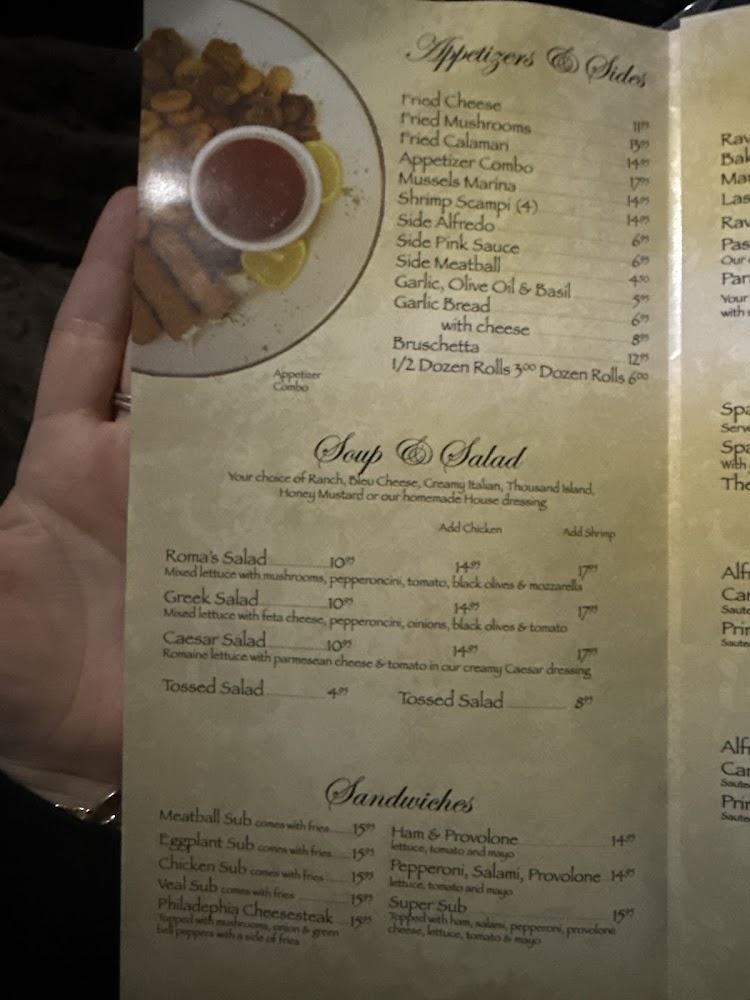 Roma's Restaurant Menu image 2