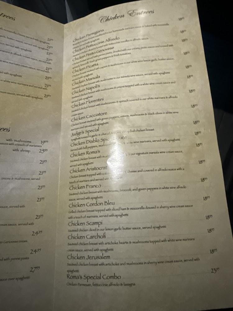 Roma's Restaurant Menu image 3